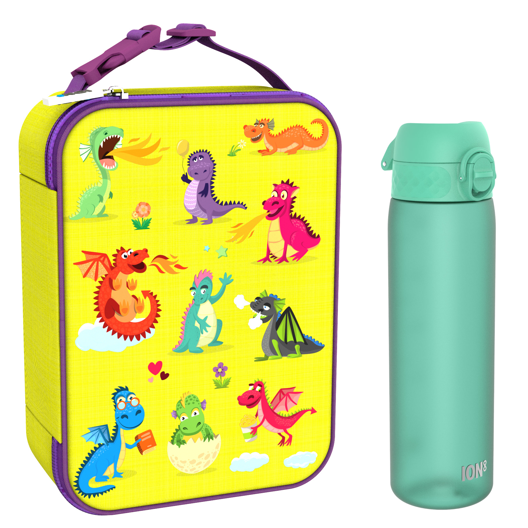 Ion8 zestaw: lunchbag Smoki, 1 szt. + bidon na wodę, poj. 0,6 l, 1 szt.