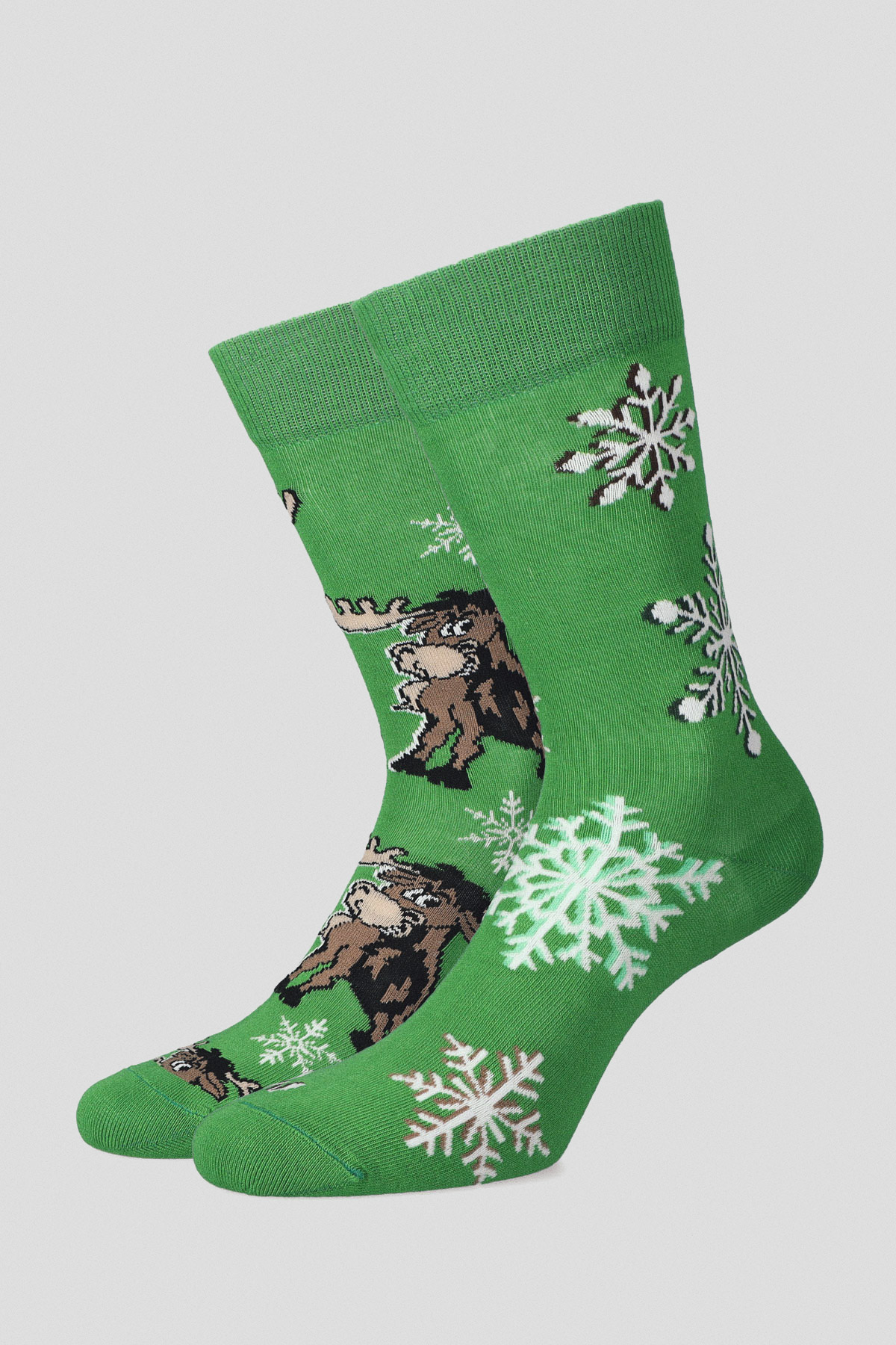 Lancerto Skarpety Świąteczne w Renifery i Śnieżynki Zielone