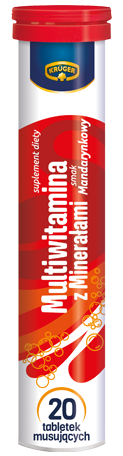 Krüger Vital Power Multiwitamina z minerałami, smak mandarynkowy, 20 tabletek