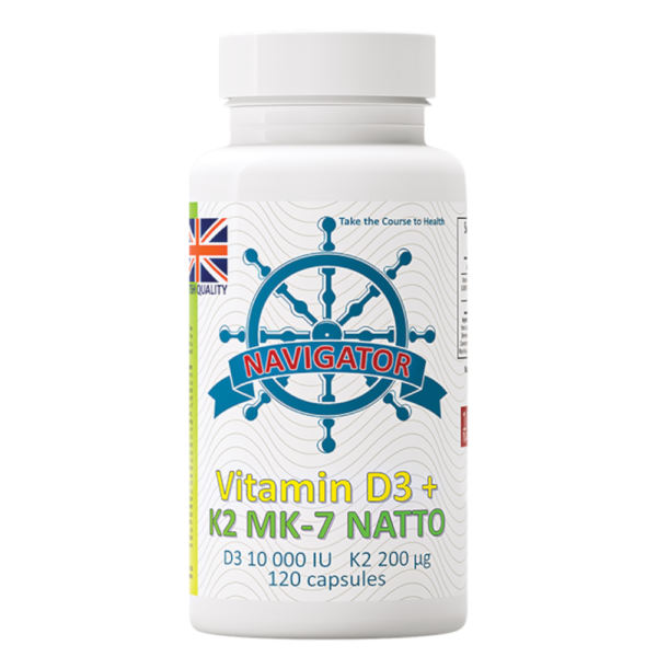 Witamina D3 10 000 IU+K2 MK7 200μg 120 kaps (Navigator)