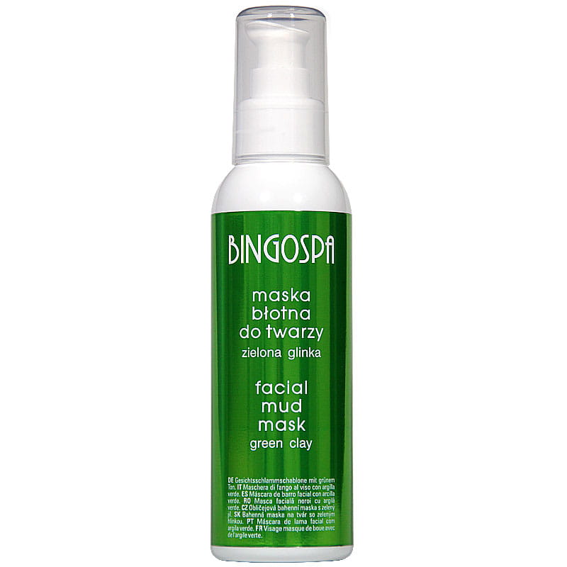 Bingospa maska błotna do twarzy z zieloną glinką, 150 g