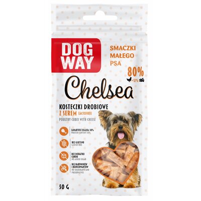 Przysmak dla psa DOGWAY Chelsea Kosteczki drobiowe z serem 50 g