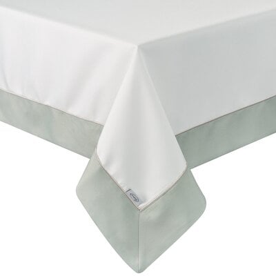 Obrus EUROFIRANY Sylvia 140 x 300 cm Biało-oliwkowy