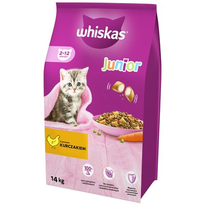 Karma dla kota WHISKAS Junior Kurczak 14 kg