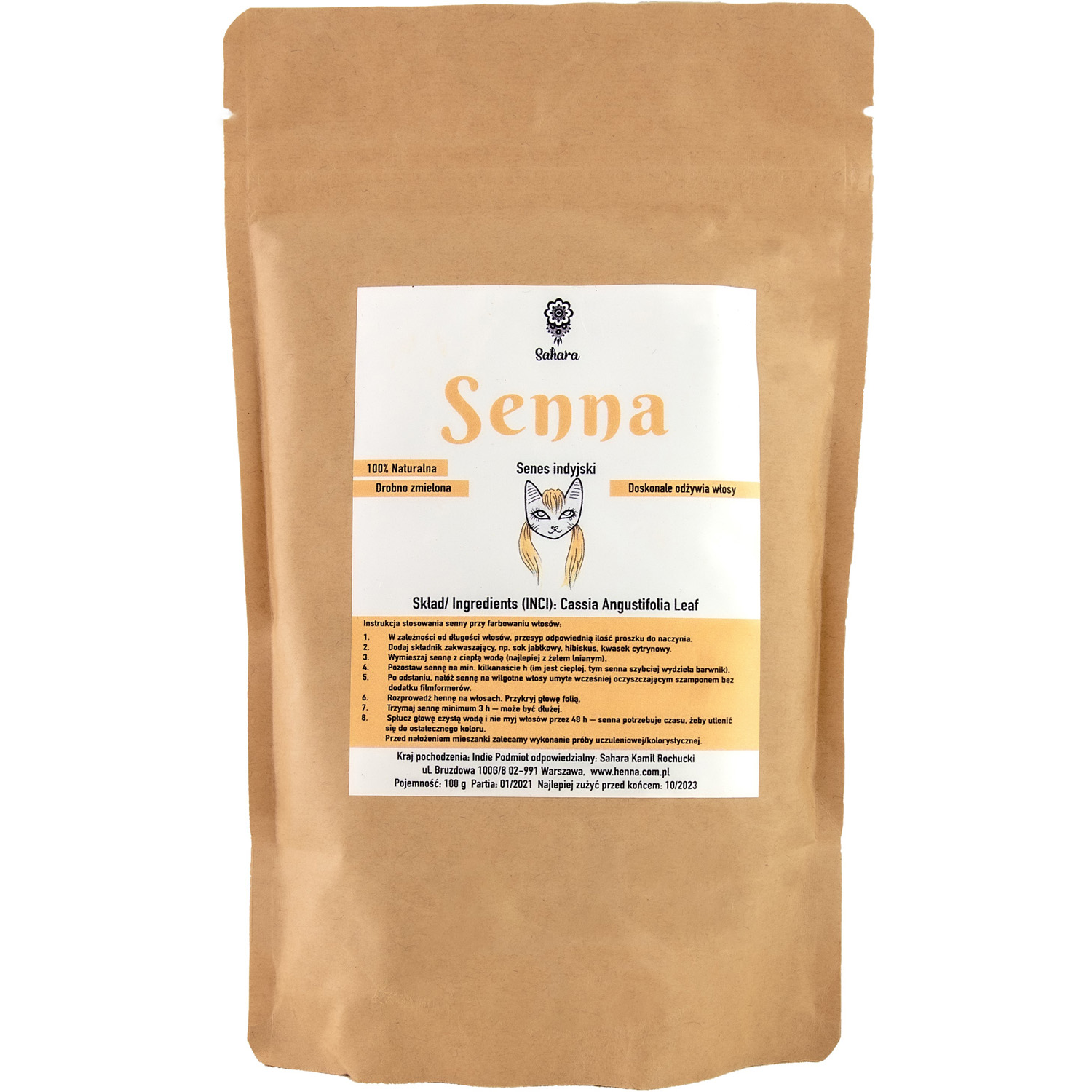 Sahara Senna ziołowa mieszanka koloryzująca senes do włosów, 100 g