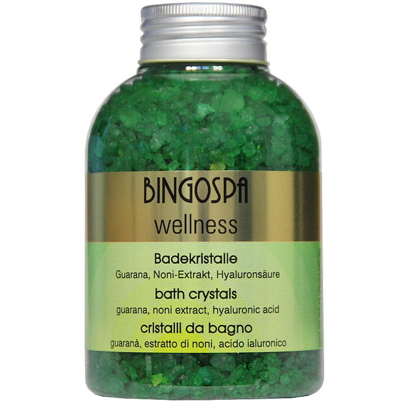 Bingospa Wellness kryształy do kąpieli guarana, ekstrakt z noni, kwas hialuronowy, 650 g