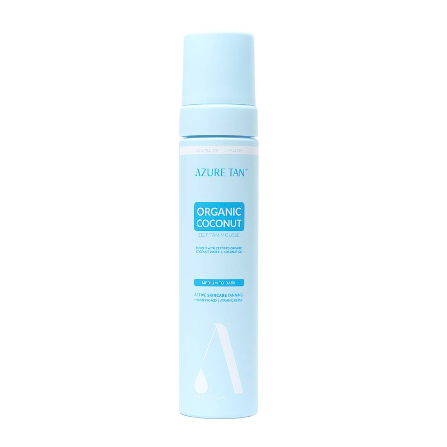 Azure Tan Organic Coconut samoopalająca pianka do ciała, 200 ml