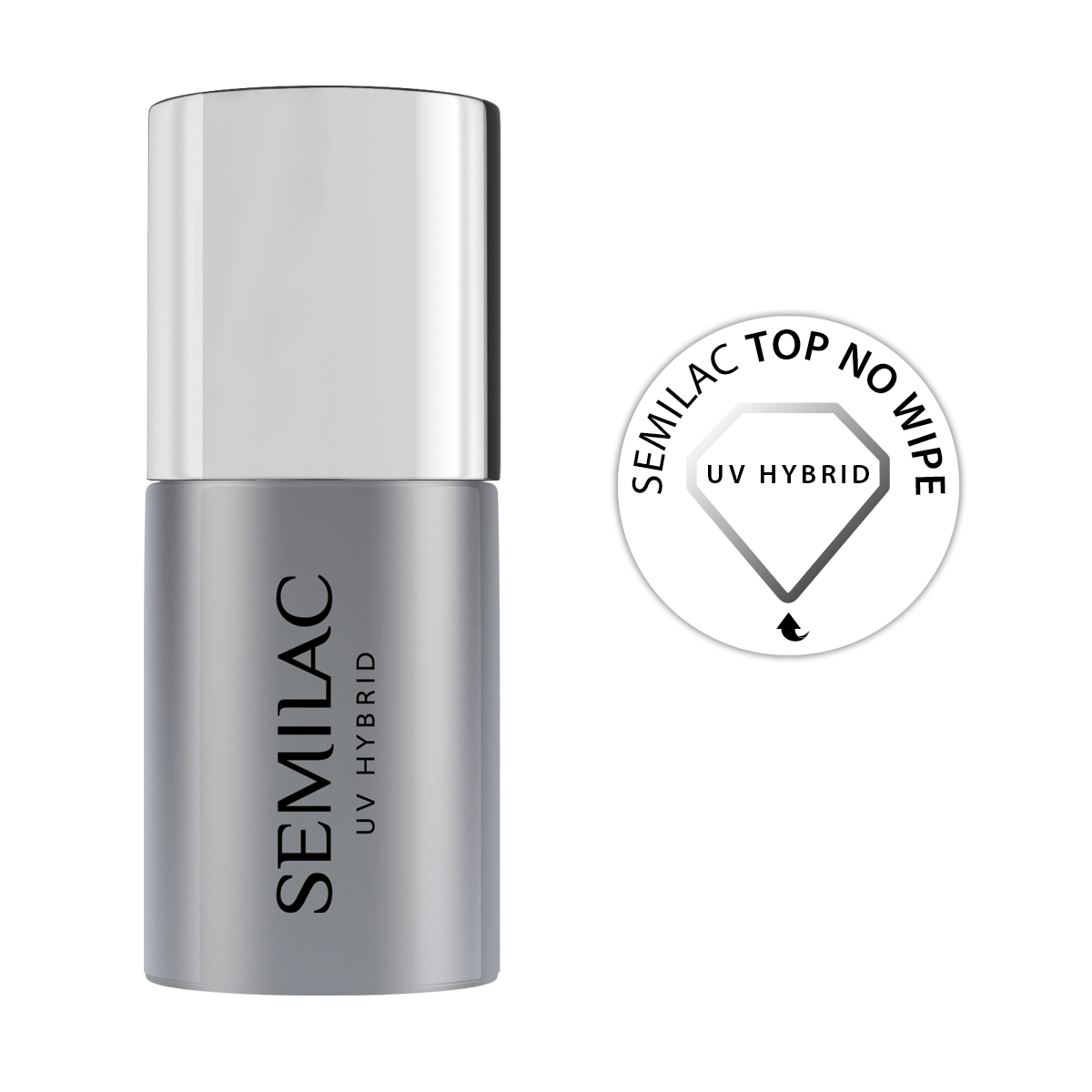 Semilac Top No Wipe podstawowy top do lakierów hybrydowych, 7 ml