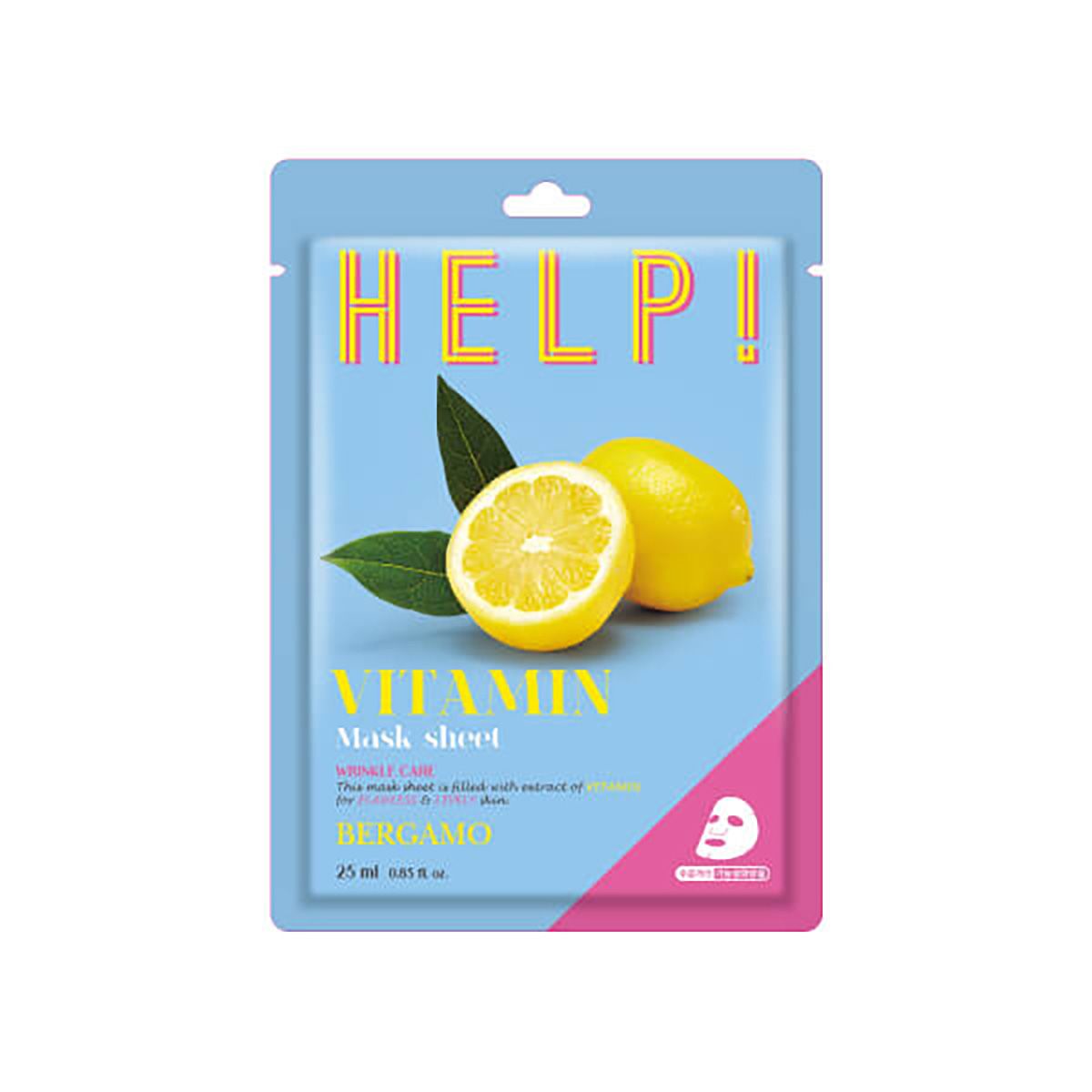 Bergamo Help! maska w płachcie do twarzy z witaminami, 25 ml