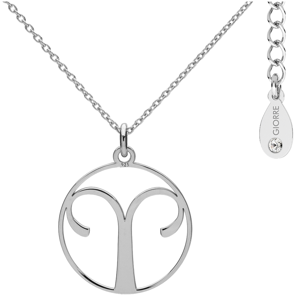 Giorre Znak Zodiaku Baran naszyjnik rodowany, 1 szt.
