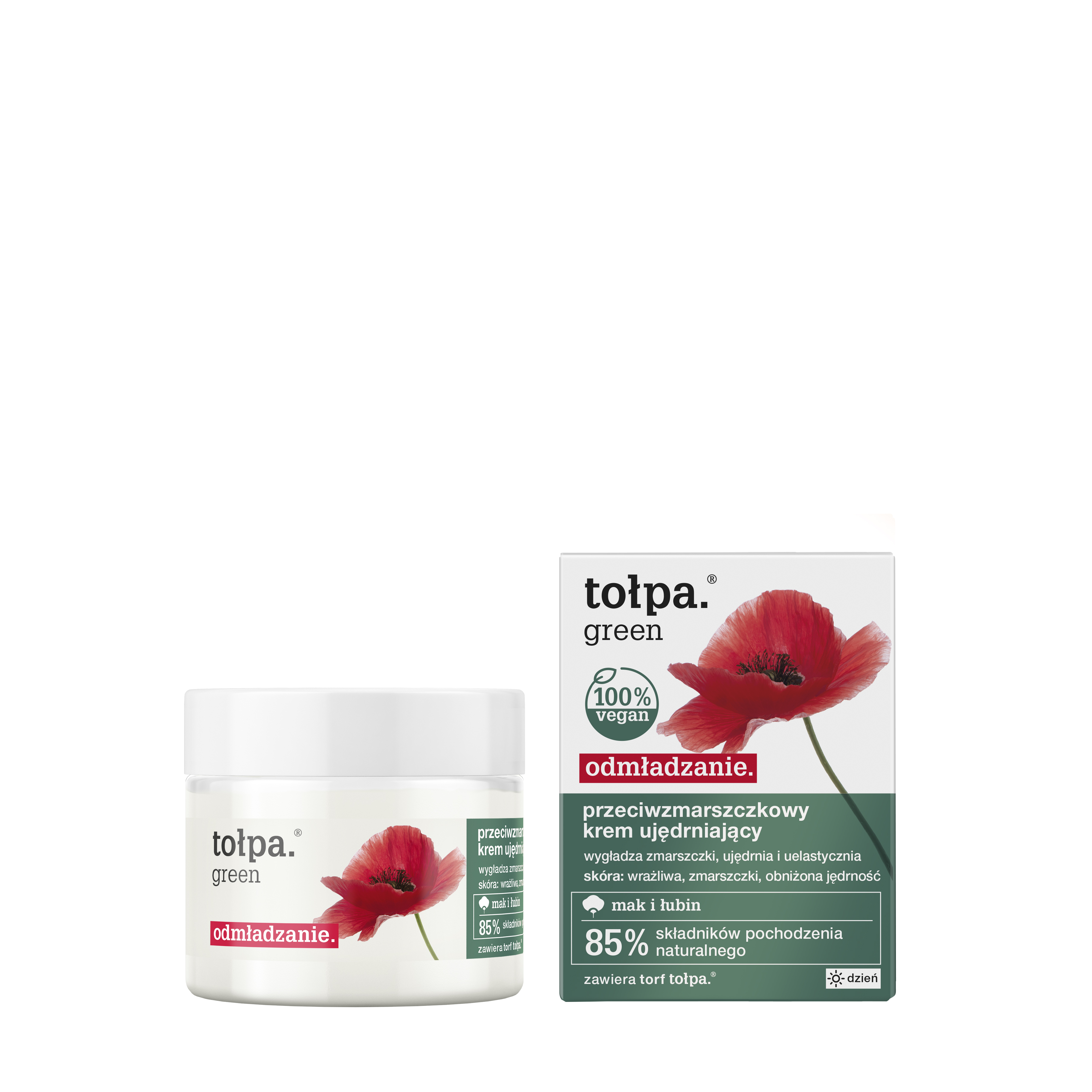 Tołpa Green, Odmładzanie, krem przeciwzmarszczkowy ujędrniający, na dzień, 50ml