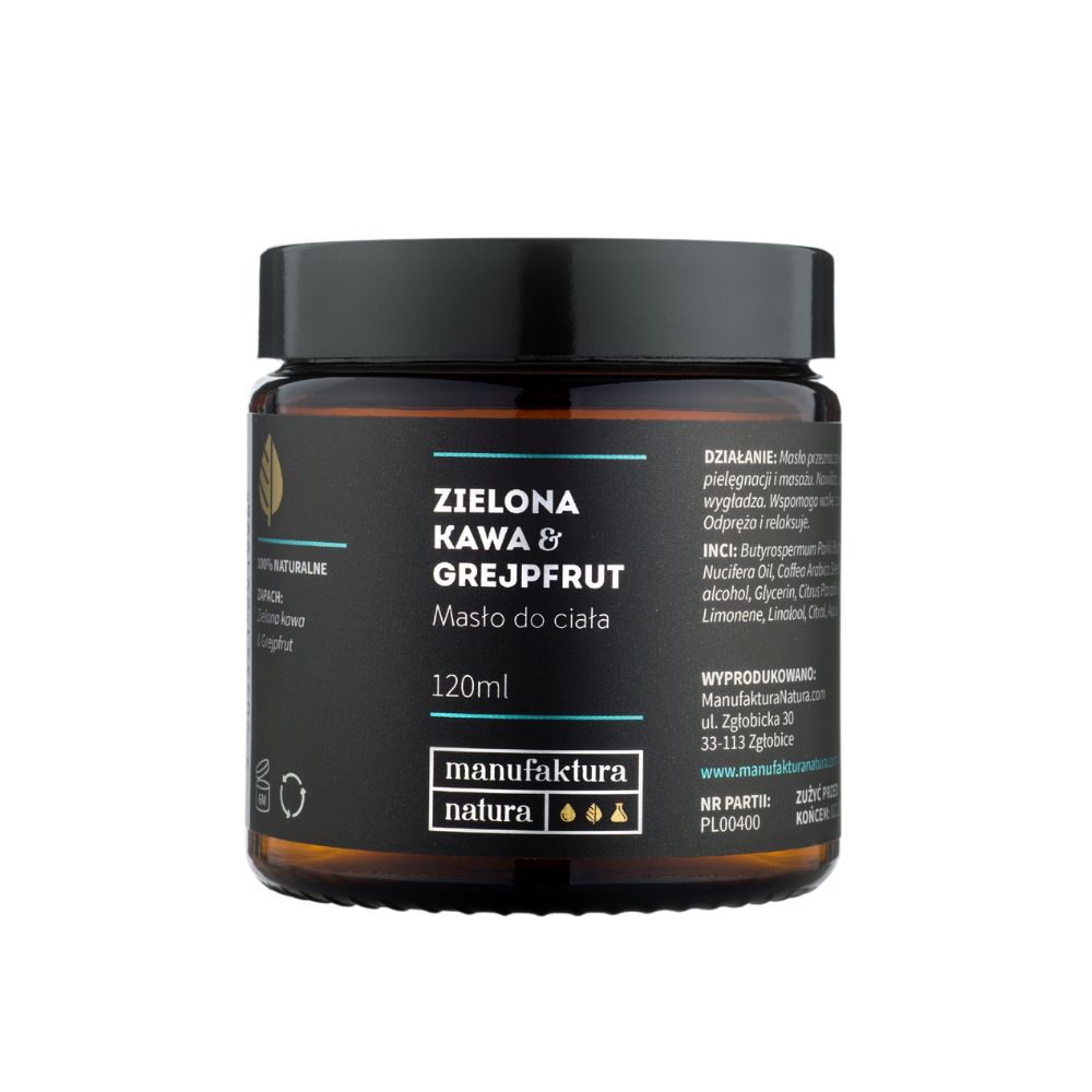 Manufaktura Natura masło do ciała i masażu zielona kawa z grejpfrutem, 120 ml