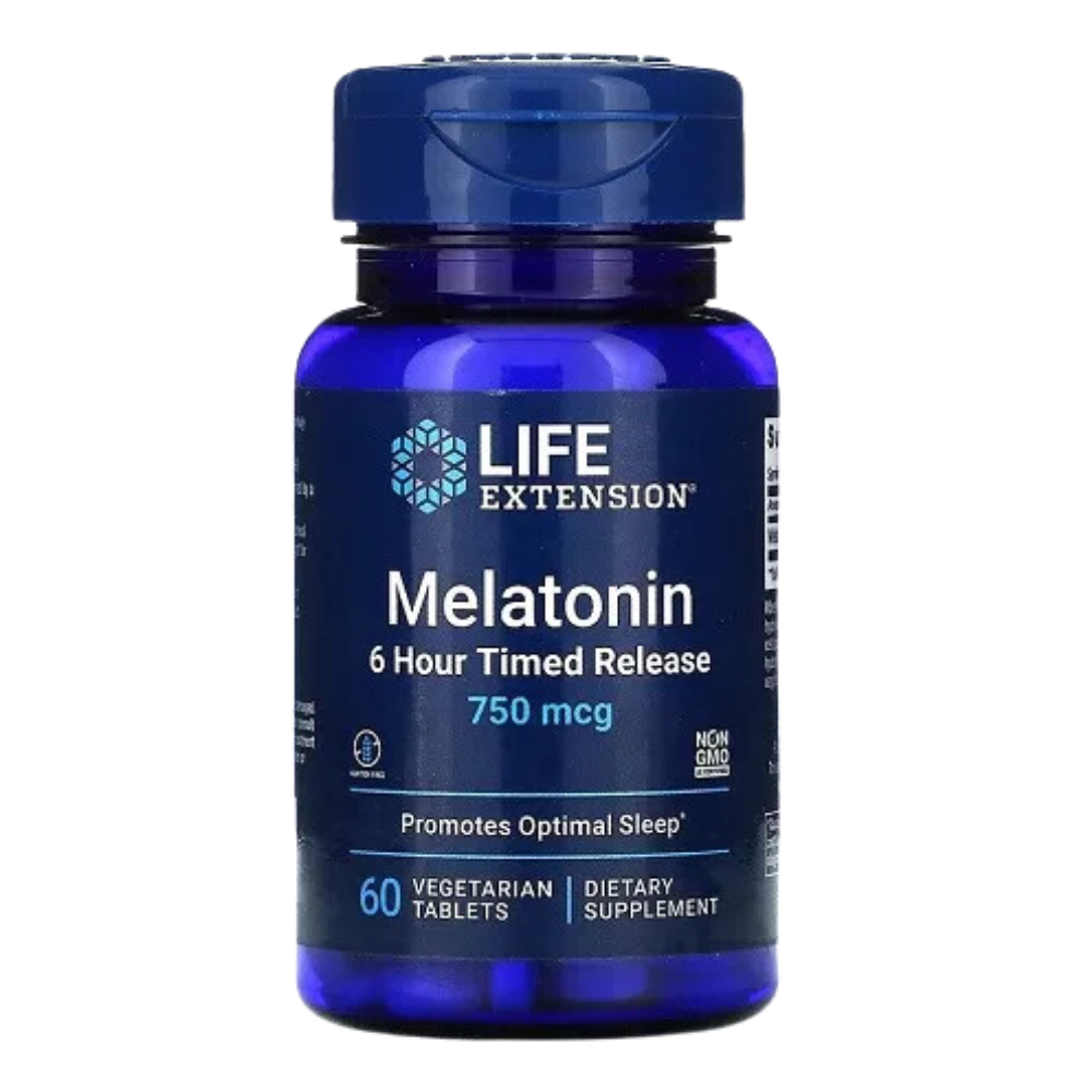Life Extension suplement diety 6-godzinne uwalnianie melatoniny, 750mcg, 60 tabl./1 opak.
