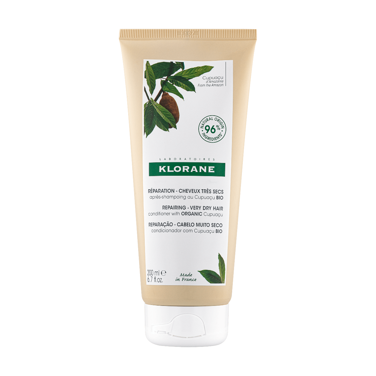 Klorane Odżywka regeneracyjna dla włosów bardzo suchych z Organicznym Cupuacu, 200ml