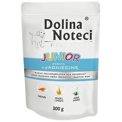 Karma dla psa DOLINA NOTECI Premium Junior bogata w jagnięcinę 300 g