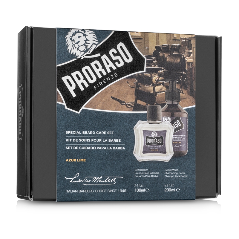 Proraso Duo Pack Beard Azur Lime  zestaw: balsam do brody, 100 ml + szampon do brody, 200 ml 