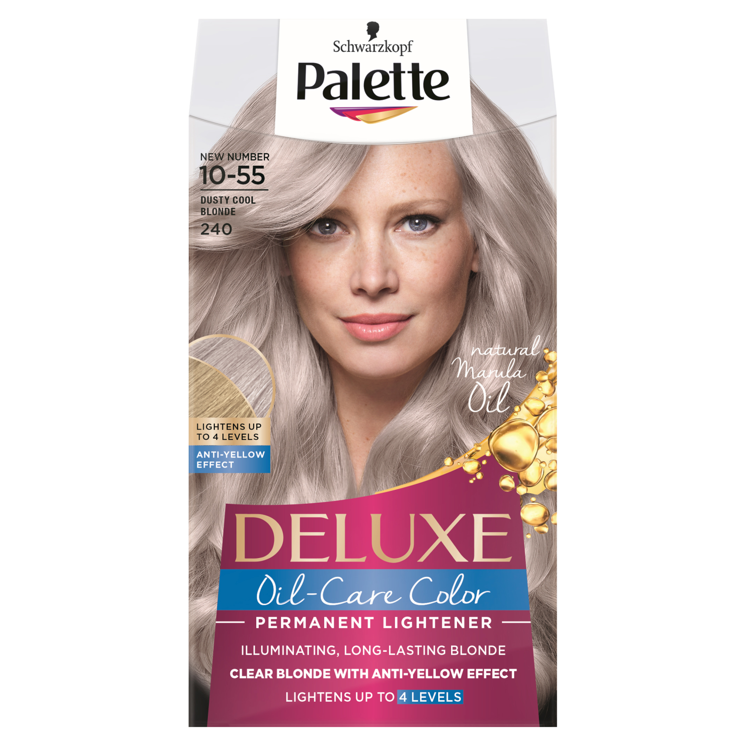 Palette Deluxe Oil-Care Color farba do włosów 10-55 (240) chłodny blond, 1 opak.