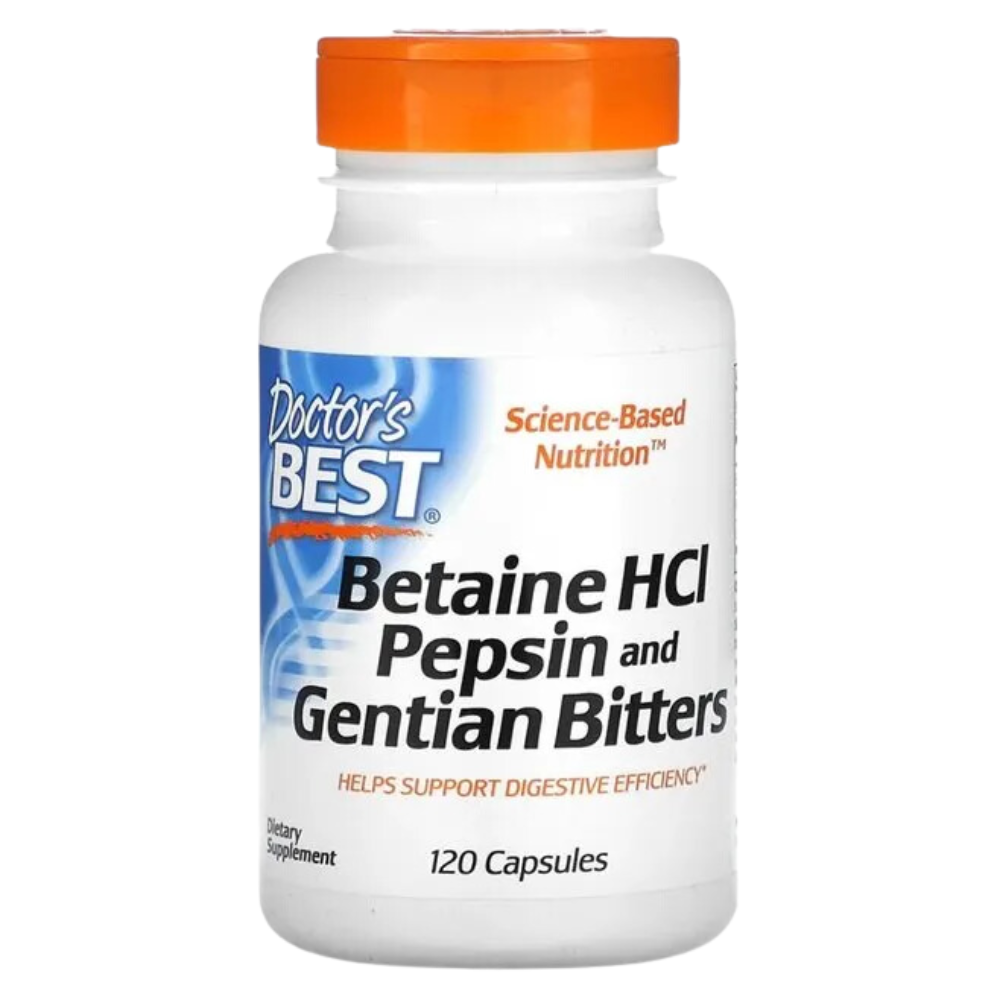 Doctor's Best suplement diety Betaina HCL + Pepsyna, 120 kaps./1 opak.