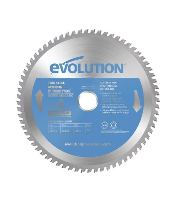 Piła widiowa TCT do cięcia cienkiej stali 210 mm / 68z do pił ukośnych EVOLUTION