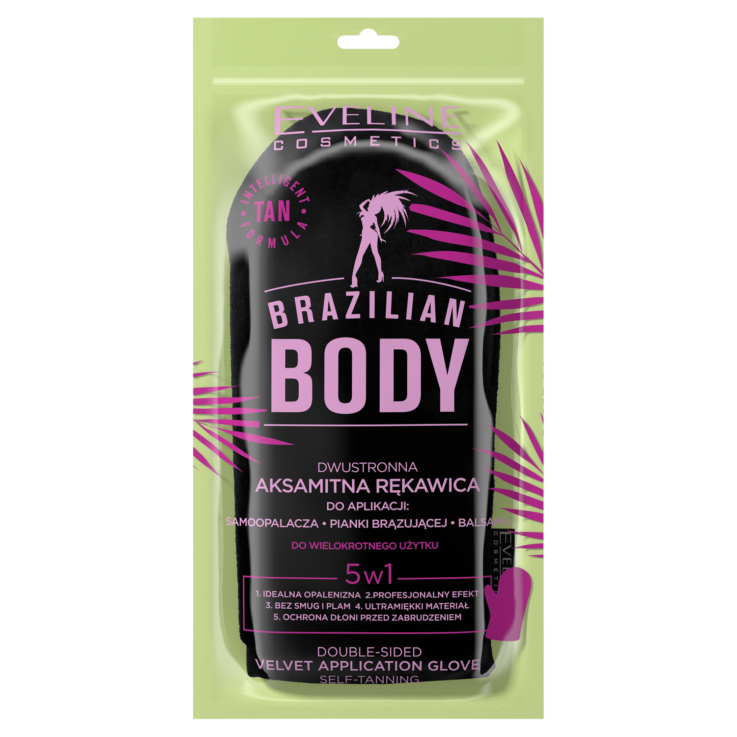 Eveline Cosmetics Brazilian Body dwustronna rękawica do samoopalacza, 1 szt.