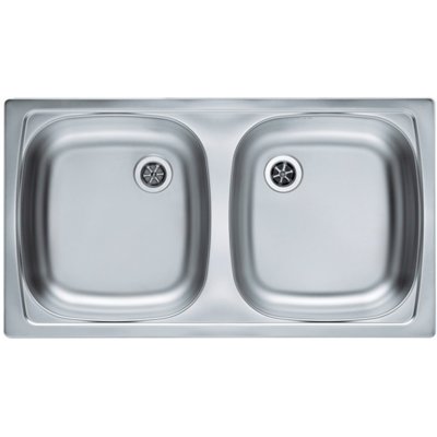 Zlewozmywak dwukomorowy ALVEUS Basic 160 1039145K Len 43.5x78