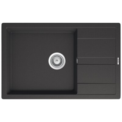 Zlewozmywak jednokomorowy z ociekaczem SCHOCK Manhattan D-100LS Onyx 50x78