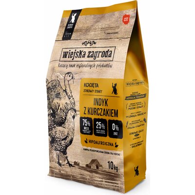 Karma dla kota WIEJSKA ZAGRODA Indyk z kurczakiem 10 kg
