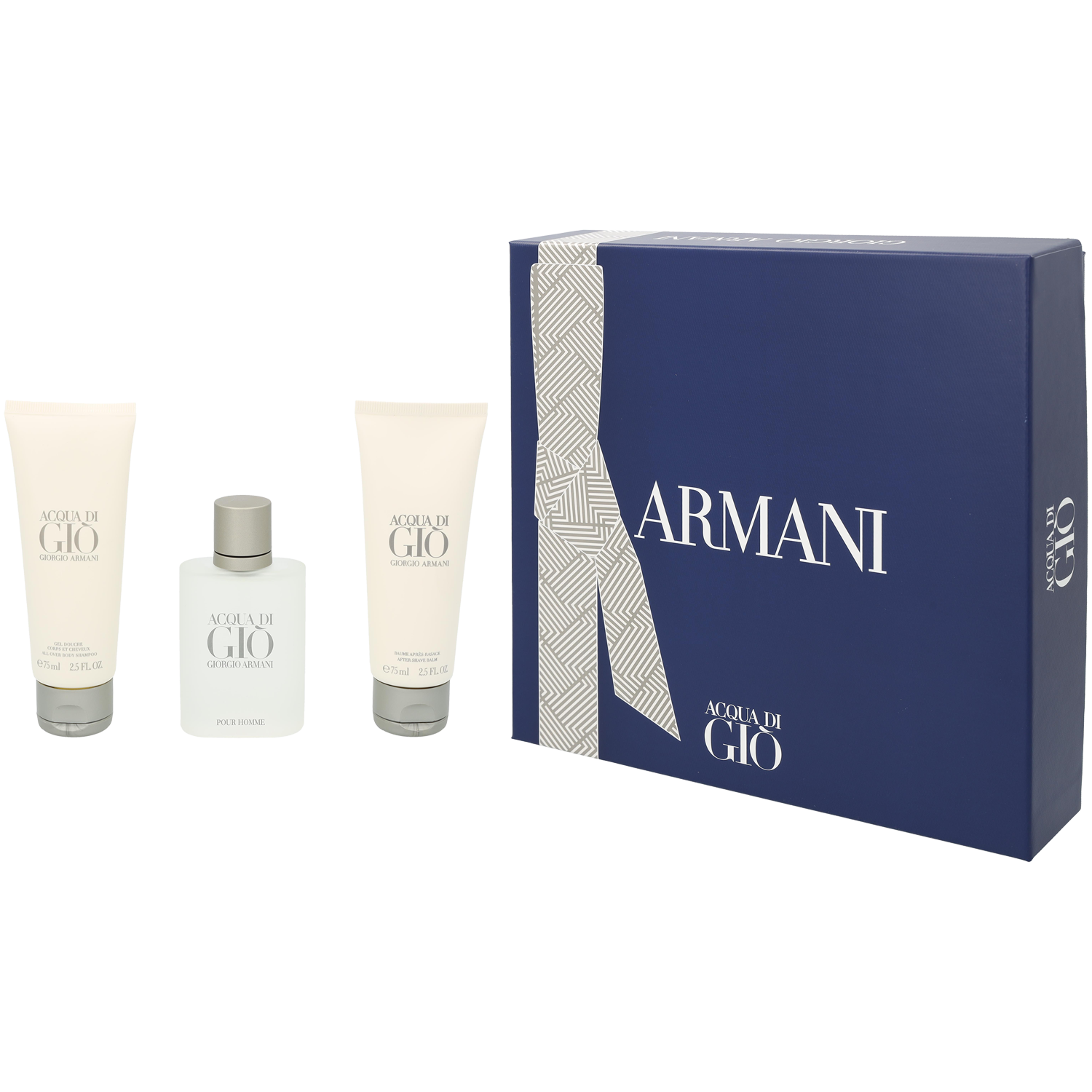 Giorgio Armani Acqua Di Gio zestaw: woda toaletowa męska, 50 ml + żel pod prysznic, 75 ml + balsam po goleniu, 75 ml