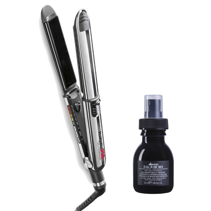 Babyliss Pro Elipsis and OI All in One Milk zestaw do włosów: prostownica do włosów 31mm - czarna, 1 szt. + odżywcze mleczko ułatwiające stylizację...