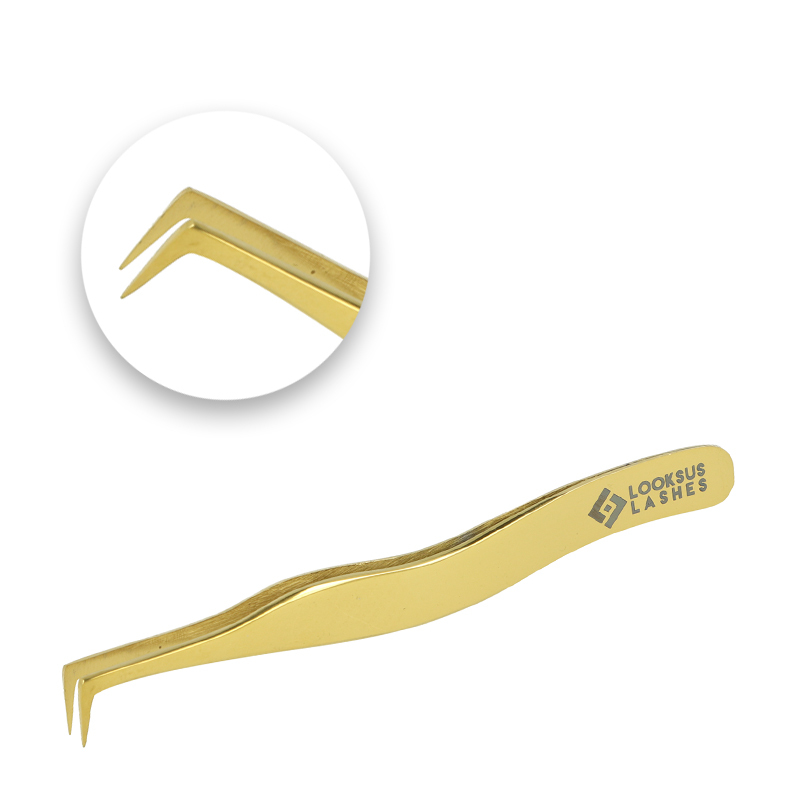 Looksus Lashes Gold Premium pęseta do przedłużania rzęs 4, 1 opak.