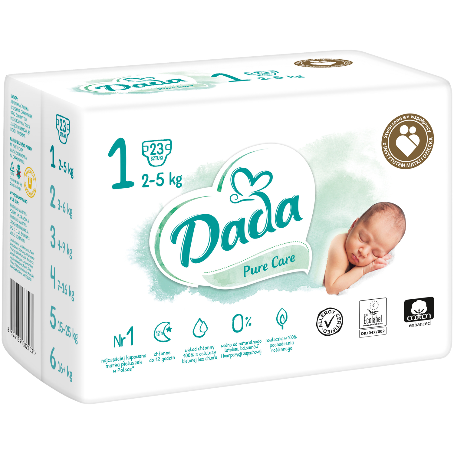Dada Pure Care pieluchy dla dzieci new born, 23 szt./1 opak.