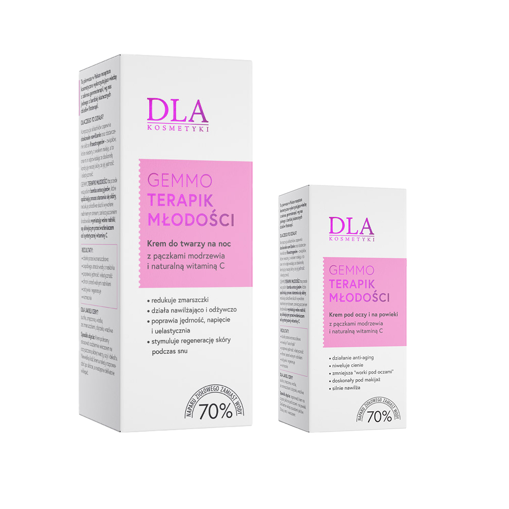 Kosmetyki DLA Gemmoterapik Młodości zestaw do twarzy: krem pod oczy i na powieki, 15 g + krem do twarzy na noc, 50 g