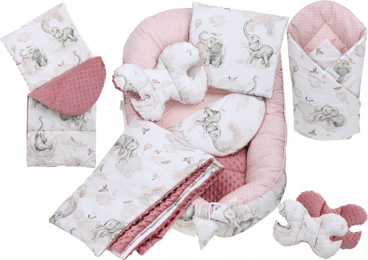 Babymam kokon niemowlęcy gniazdo kojec minky 7 el.