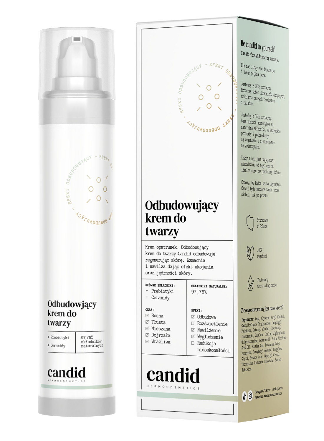 Candid odbudowujący krem prebiotyki i ceramidy, 50 ml