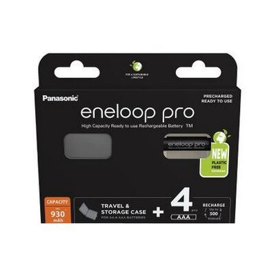 Akumulatorki AAA 930 mAh PANASONIC Eneloop Pro (4 szt.) + pudełko