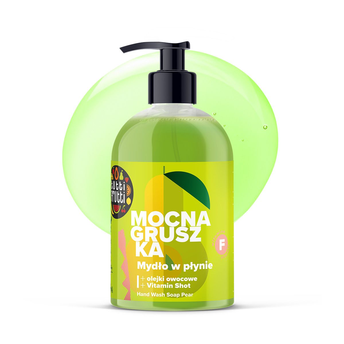 Tutti Frutti Mocna Gruszka mydło w płynie z olejkami owocowymi i witaminą F, 500 ml