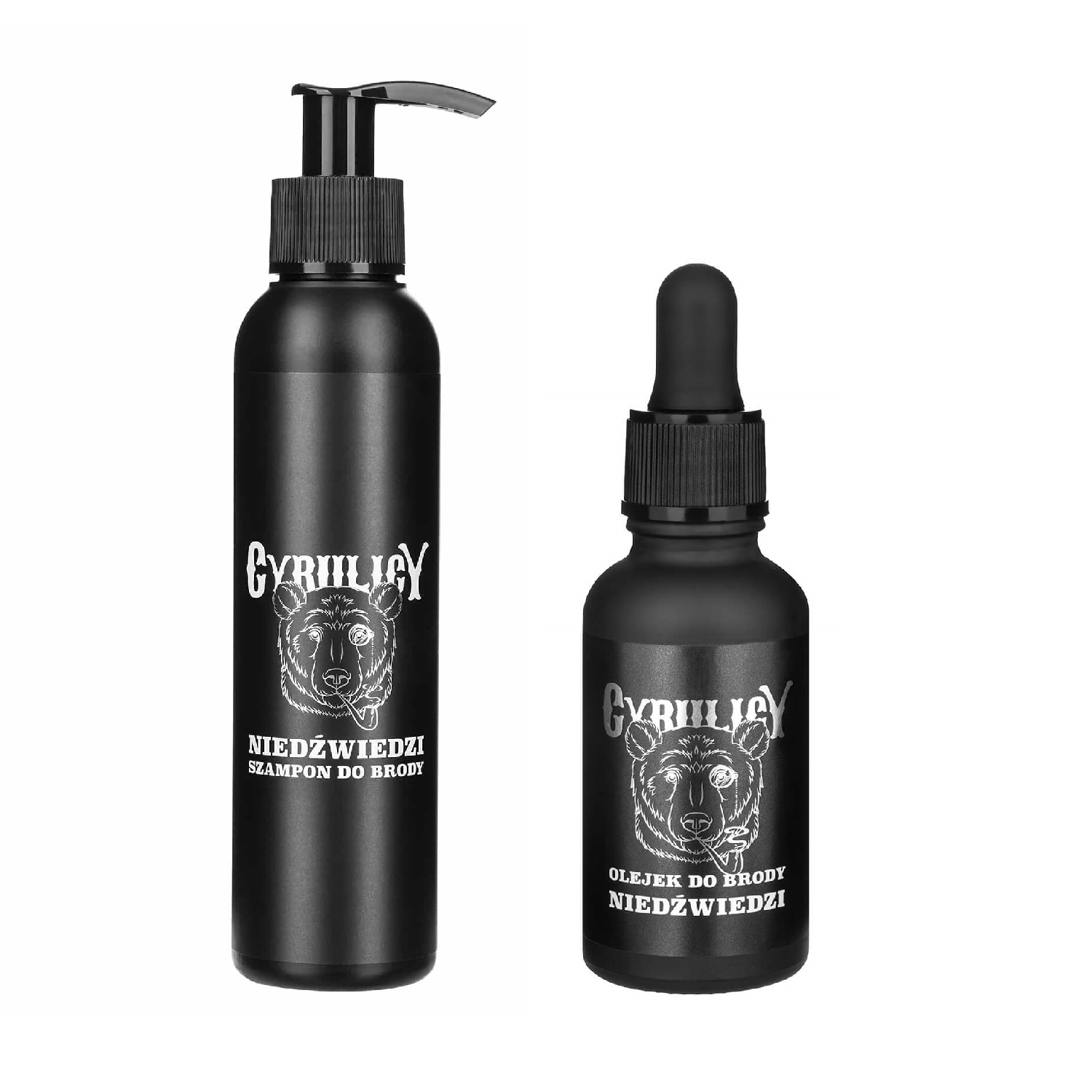 Cyrulicy zestaw do kosmetyków do brody: olejek do brody Niedźwiedzi, 30 ml + szampon do brody Niedźwiedź, 150 ml