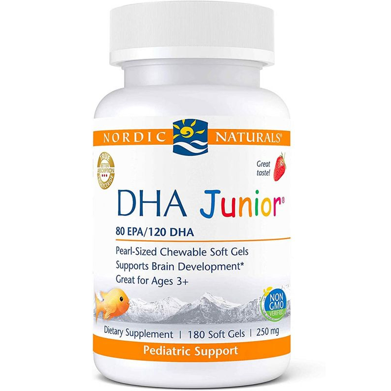 Nordic Naturals DHA Junior suplement diety, Strawberry, 180 kaps./1 opak.