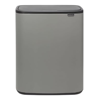 Kosz na śmieci uchylny BRABANTIA Bo Touch 221460 dwukomorowy, do segregacji, System Soft Touch 60L Szary