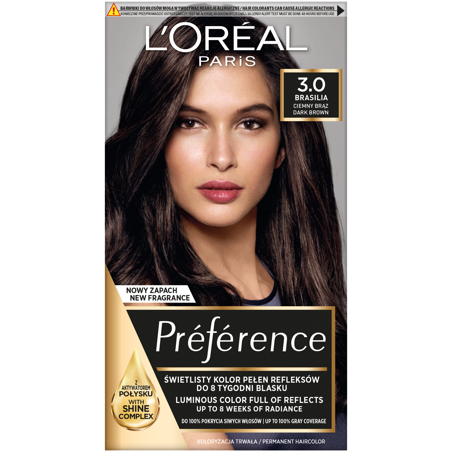 L'Oréal Paris Récital Préférence farba do włosów 3.0 ciemny brąz, 1 opak.