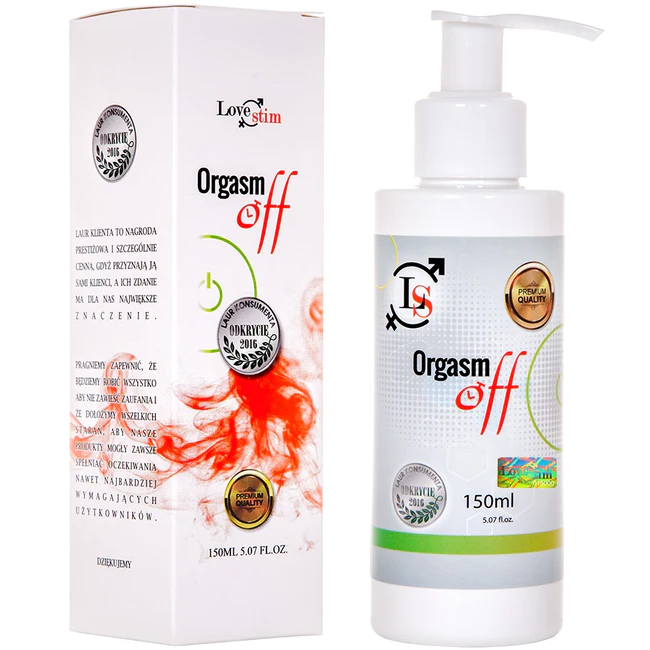 Love Stim Orgasm Off  żel intymny dla mężczyzn powodujący lekkie mrowienie, 150 ml