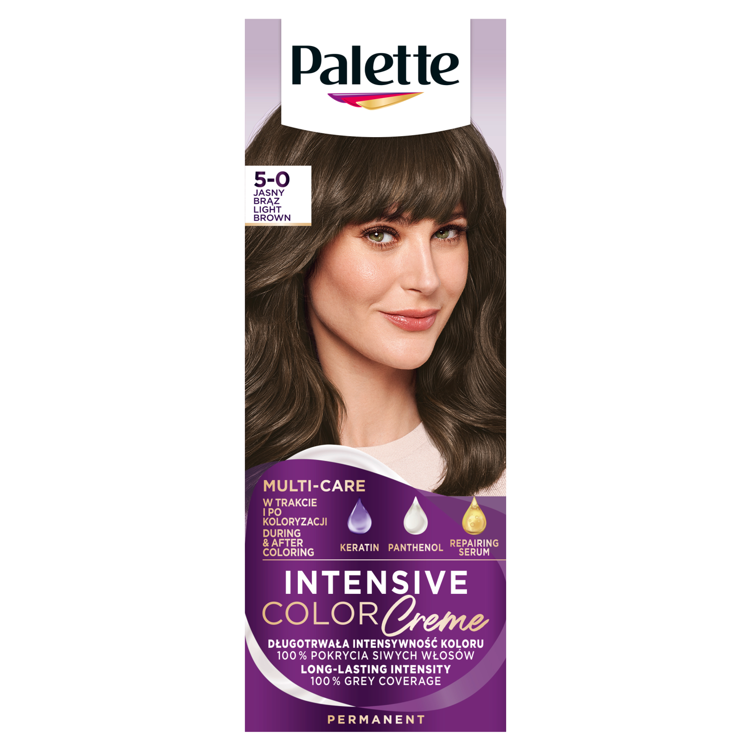 Palette Intensive Color Creme farba do włosów w kremie 5-0 (n4) jasny brąz, 1 opak.