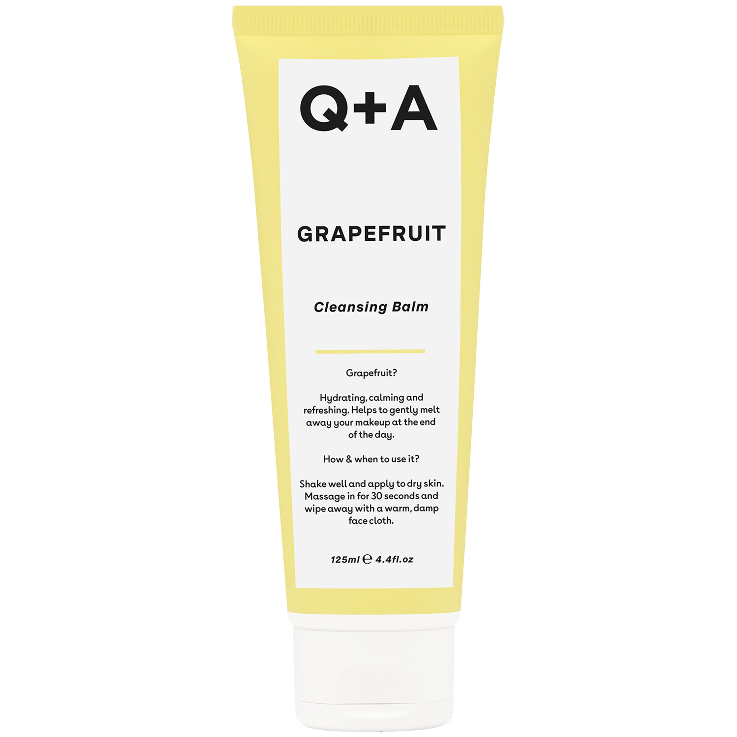 Q+A Grapefruit balsam do oczyszczania twarzy z olejkiem grejpfrutowym, 125 ml