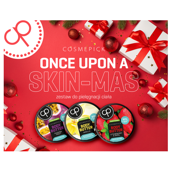 Cosmepick Once Upon A Skin-Mas zestaw: masło do ciała o zapachu marakui, 200 ml + masło do ciała o zapachu truskawki i bazylii, 200 ml + masło do c...