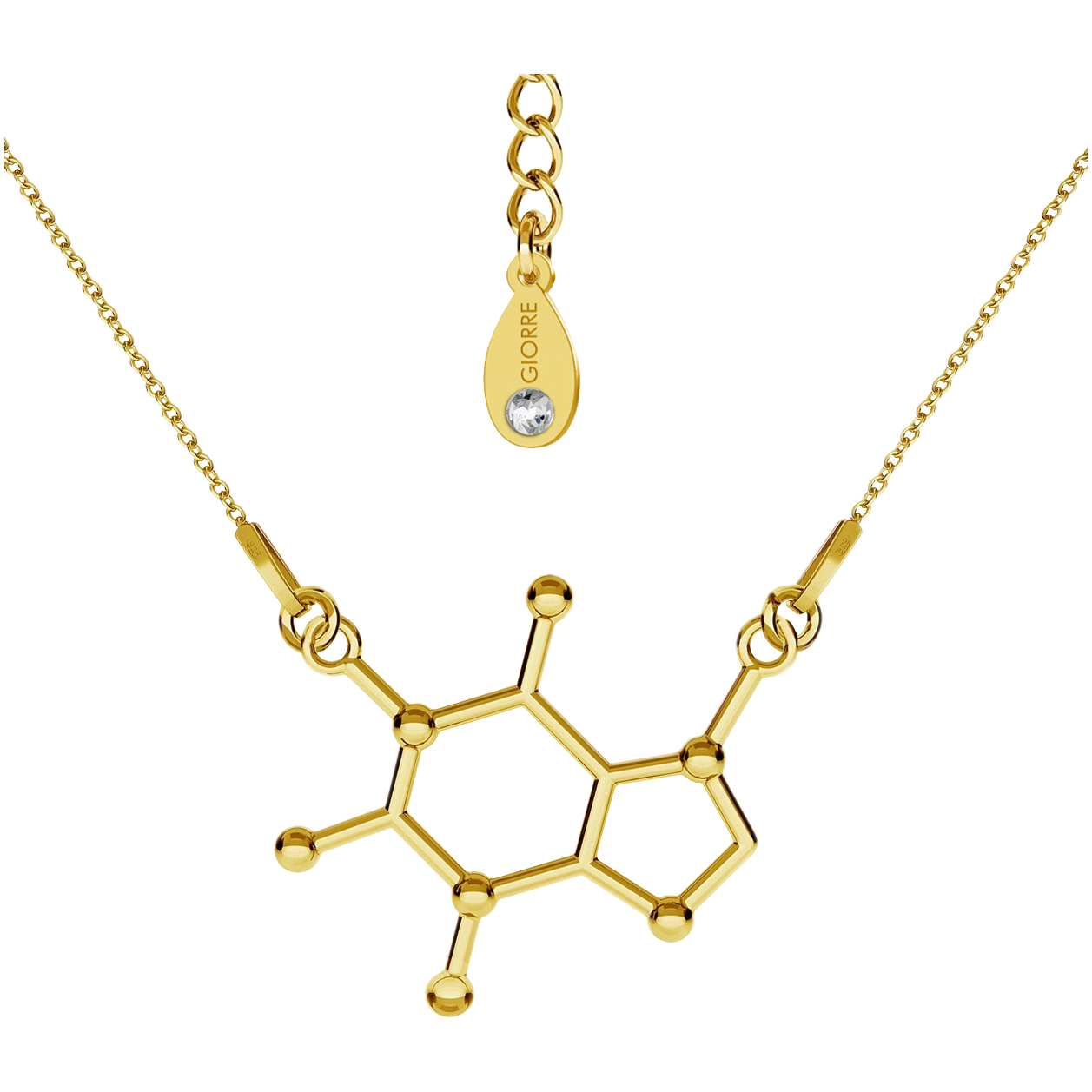 Giorre Kofeina naszyjnik ze srebra próby 925 z kryształem Swarovskiego, 1 para