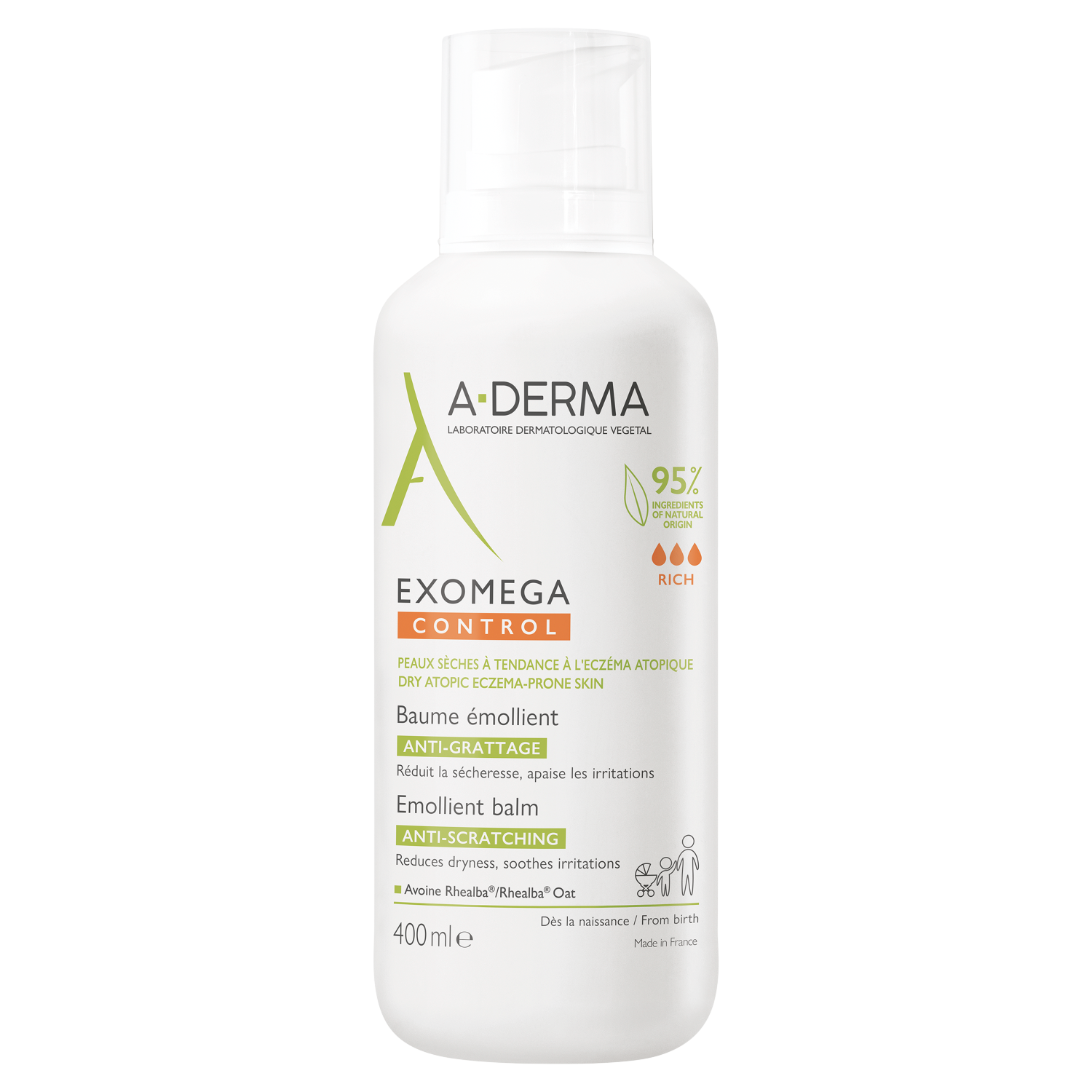 A-Derma Exomega Control nawilżająco-zmiękczający balsam do ciała, 400 ml