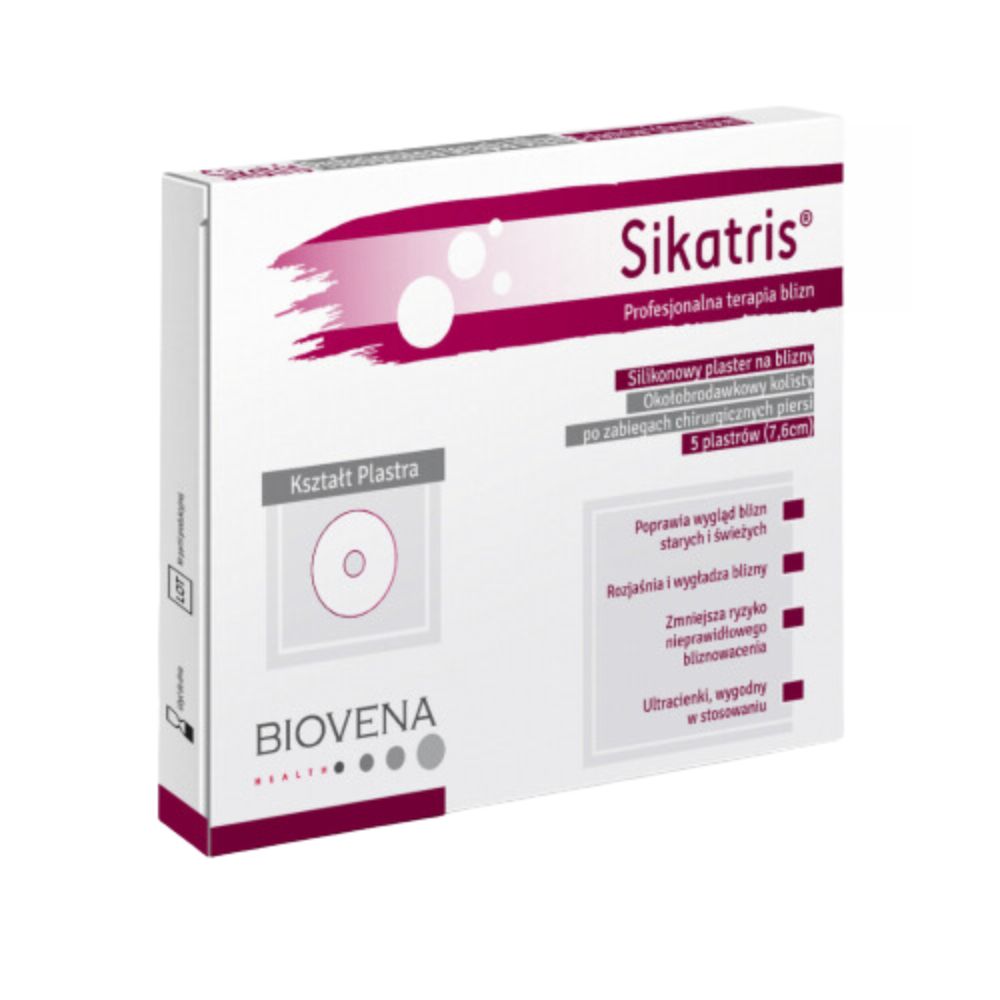 Biovena Sikatris silikonowy plaster okołobrodawkowy kolisty, 7.6 cm, 5 szt./1 opak.