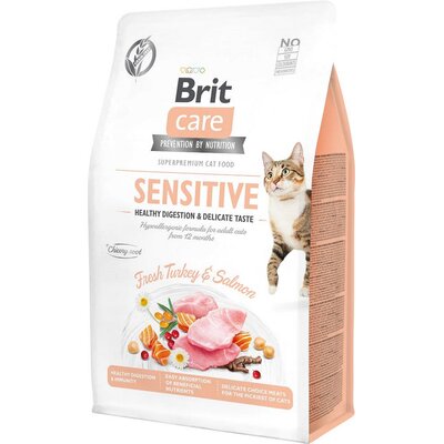 Karma dla kota BRIT CARE Sensitive Healthy Digestion & Delicate Taste Indyk i łosoś 400 g