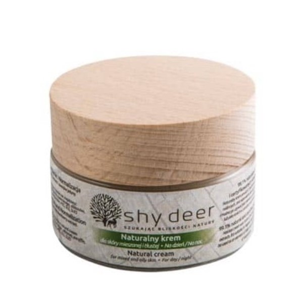 Shy Deer Natural Cream naturalny krem do skóry mieszanej i tłustej, 50 ml