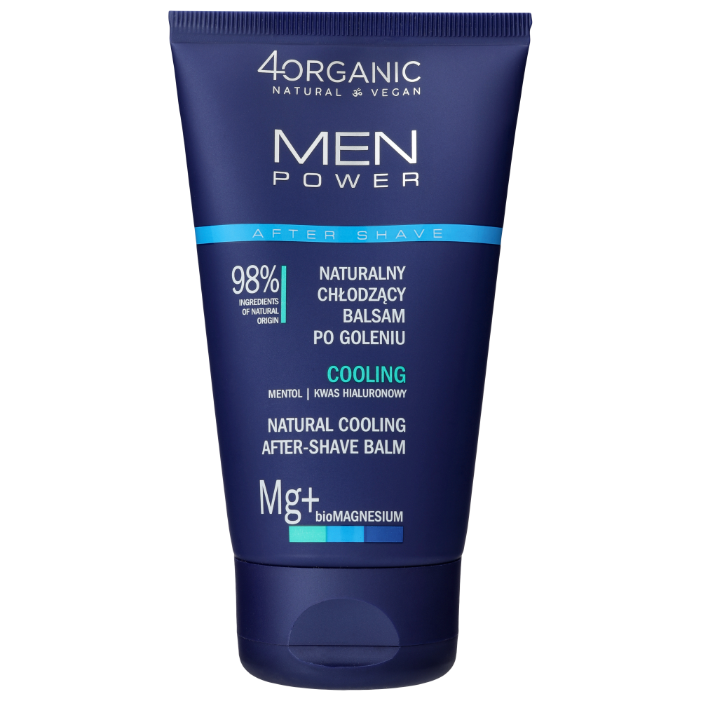 4Organic Men Power Cool naturalny chłodzący balsam po goleniu, 150 ml